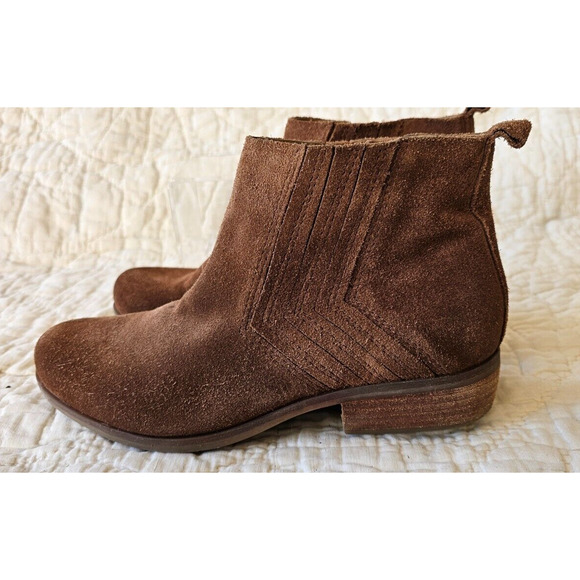 Korks Ease Prairie Brown Suede Leather Western‎ Booties Ankle Cowboy Boots 7M - Picture 1 of 6